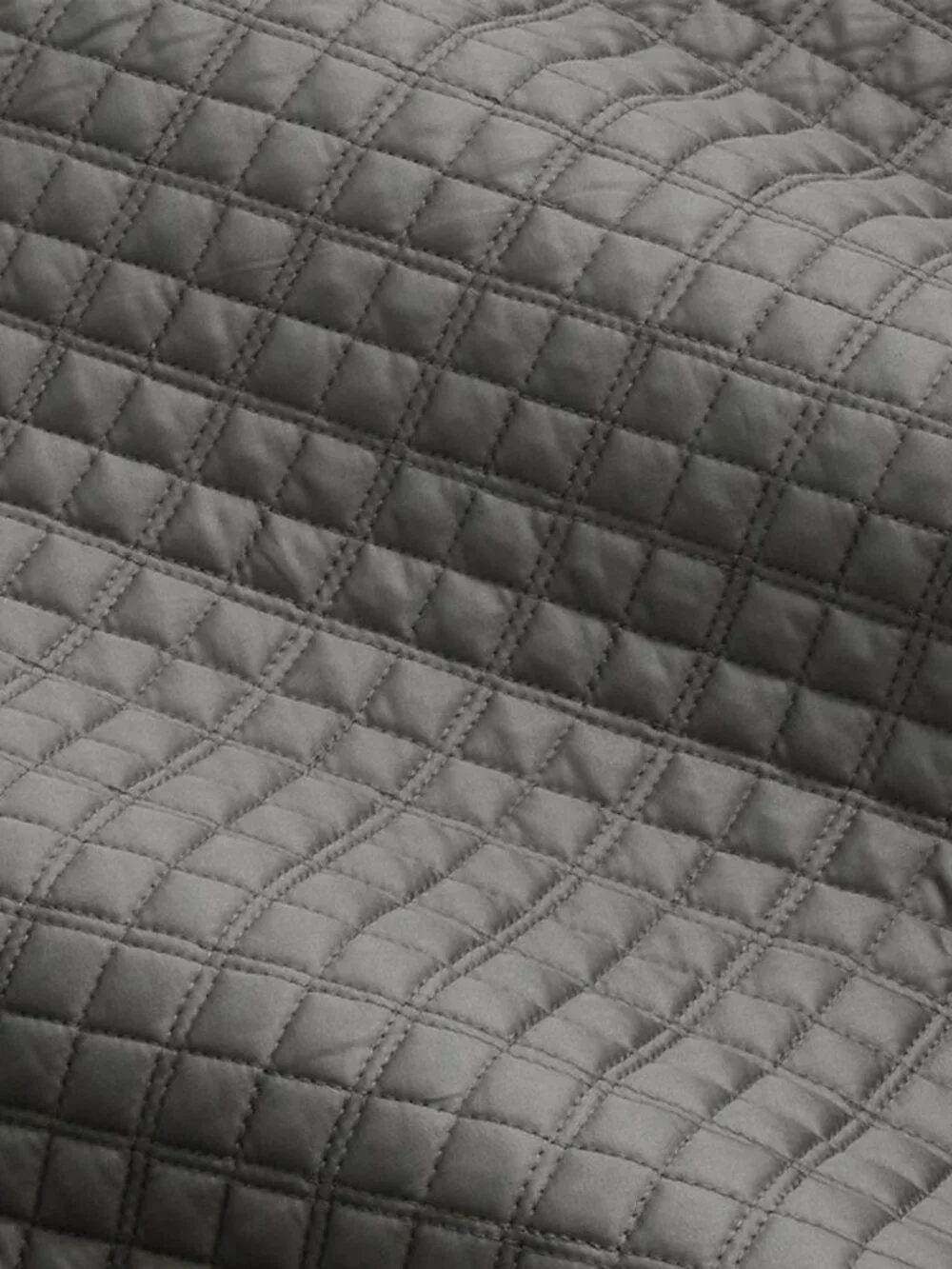 NEW $400 Ralph Lauren Quilted Sateen Argyle Quilt! Full Queen Gray Graphite